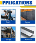Applications of Three Station Roller Metal Bender For Roofing, Adjustable Large Radius, shown in roofing, fence, canopy, factory images