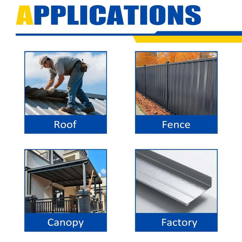 Applications of Three Station Roller Metal Bender For Roofing, Adjustable Large Radius, shown in roofing, fence, canopy, factory images
