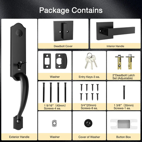 Tough As Nails Front Door Handle Set With Deadbolt And Reversible Lever In Matte Black For Left Or Right Swing Exterior Single Cylinder Lockset Durable Entry Door Hardware