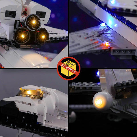 LED Lighting Kit For Lego Shuttle Carrier Aircraft 10360 RC Version Lit Up With Power Supply Included No Bricks No Plug Adapter