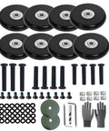 Luggage Wheel Replacement Kit For Suitcases And Trolleys 2.13 Inch Diameter 54mm Eight Silent Wear Resistant Swivel Wheels With Accessories