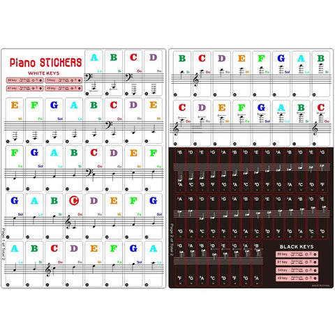 Bold Large Letter Piano Keyboard Stickers For All Key Sizes 88 61 54 49 37 Removable Note Labels For Beginners And Kids