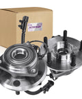 Beefed Up Front Wheel Hub Bearing Assembly For 2007 To 2016 Jeep Wrangler 5 Lug Front 4WD ABS Sensor 3 Bolt Triangular Flange Direct Fit Replacement OE Quality 2 Pack 513272