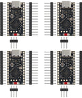 4Pcs Nrf52840 Pro Micro Development Board With Bluetooth 5.0 And Usb C Wireless Charging Module For Diy Electronics And Iot Maker Projects Featuring Arm Cortex M4F Processor, each board displayed with pin headers.