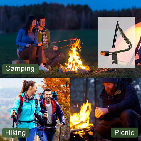 4 Pack Ferro Rod Fire Starter Kit with Paracord Handle Flint and Steel 6 in 1 Survival Tool used for camping and hiking
