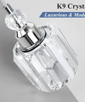 Close-up of Modern Three Light Crystal Cluster Pendant Chandelier For Kitchen Island Dining Room Table Adjustable Hanging