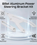 Heavy Duty Billet Aluminum CNC Power Steering Pump Bracket Kit Mid Mount V Belt Fit For 289 302 351W SBF Engines Plus 64-69 Cars And Trucks Make Your Ride Rock Smooth, CNC machined billet aluminum