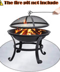 Round Fire Pit Mat for Deck and Patio, Heat Reflective 3 Layer Grill Pad, 36 Inch Waterproof Floor Protector under metal fire pit.