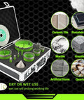 Built Tough Diamond Tile Hole Saw Kit 16 Piece Core Drill Set For Concrete Masonry Brick with green diamond bits in case.