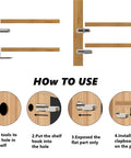 How to use guide for 120 Pcs Shelf Pins Kit with four styles nickel plated shelf support pegs for bookcases, cabinets, and closets.