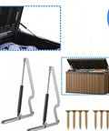 Two Pack Deck Box Hydraulic Hinge Replacement Kit Compatible With Most Deck Box Models For Outdoor Storage Box Lids with screws