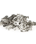 Pile of Heavy Duty Quarter-Inch Male Spade Terminals Tin-Plated Copper Quick Splice Crimp Connectors For 18-16 AWG Wire Pack Of 100