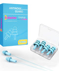 Soft Silicone Ear Plugs For Sleeping And Noise Reduction, 4 Pairs in blue case, showing BPA-free silicone material ideal for travel, 23dB.