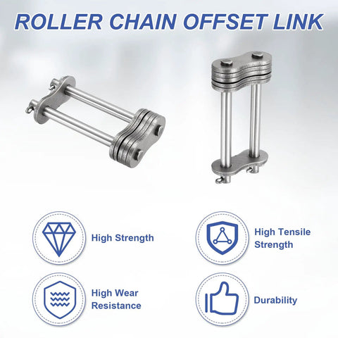 Heavy Duty ANSI 100 Roller Chain Master Link With Manganese Steel Build For Tough Jobs Featuring High Strength And Wear Resistance At 31.75mm Pitch, showing high strength roller chain offset link.