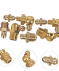 Go To Tough Grease Fitting All In One Kit With Straight 45 Degree And 90 Degree Nozzles for automotive use, brass fittings