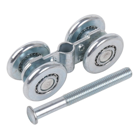 46mm Steel Sliding Door Rail Hanging Trolley Wheel For Track Hardware H4 3 Roller Wheel Set with bolt, supports up to 90kg