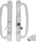 Patio Door Handle Set For Mortise Locks 3 15 16 Inch Hole Spacing Right Or Left Handed White Sliding Door Hardware Keyed Lock