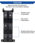 Power Window Switch Button for Front Left Driver Side Fits 2009 2010 Hyundai Sonata Replace OE 93570-3K600 with labeled buttons.