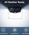 Outdoor Solar Motion Lights Four Pack With 128 LED, 270 Degree Wide Angle, IP65 Waterproof Security Flood Lights in rain