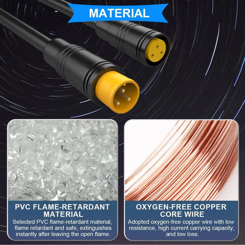 Waterproof 2 Pin Ebike Extension Cable Set 20cm Male And Female Plugs With 20 Heat Shrink Tubes Plug And Play Ready For Electric Bike Lights Throttle Ebrake And DIY Bike Projects