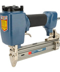 Heavy Duty Air Brad Nailer Pneumatic Nail Tool Built Tough With Durable Cast Aluminum shows handle and nail loading mechanism.
