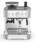 Kickstart Your Day With This Top Shelf 15 Bar Semi Auto Espresso Machine with built-in grinder and steam wand, 77 oz tank.