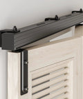 Box Rail Bi Fold Sliding Barn Door Hardware Kit For Two Doors Built To Last With Heavy Duty Aluminum Track Wall Mount Fit 39.6 Inches Opening And 30 To 45 Millimeters Door Thickness No Doors Included