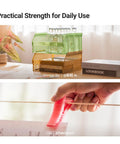 Colorful storage bins and a red clip showcasing practical strength for daily use in organization.