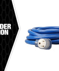 Heavy Duty Welder Extension Cord 50 Amp 250 Volt 50 Foot Power Cable With STW Jacket Molded Ends Lighted Receptacle