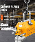 Heavy Duty Permanent Magnetic Lifter With Easy Release For Hoist And Shop Crane featuring chrome-plated hook and steel construction.