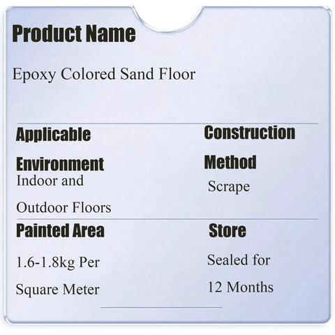 Epoxy Floor Paint With Colored Sand Finish And Imitation Marble Look details on product information sheet.