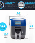 Dual Sided ID Card Printer Delivering Automatic Feeding For No Stress Badge Creation And Totally Legit Pro Prints, dimensions 8.3x9.8x18.9 inches.