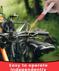Pro Grade Hydraulic Disc Brake Bleed Kit For Shimano TEKTRO TRP With Clear Funnel And Mineral Oil Fluid 2x60ml in use on bike