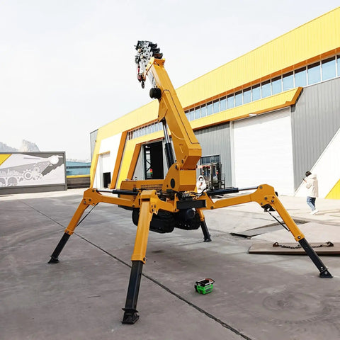 Heavy Duty Hydraulic Crawler Crane With 5 Ton Portable Electric Hoist And Guarded Platform Built Tough for warehouse use and tight job sites.