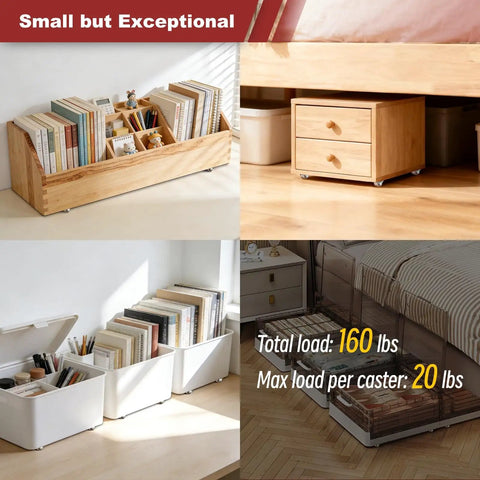 Tiny Fixed Drawer Casters 0.5 Inch Non Swivel Rubber Wheels Low Profile Stick On Adhesive Castors Set Of 8 for storage