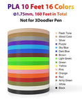 Vibrant 16 Color PLA Filament Pack For 3D Pens 160 Feet Total 10 Feet Per Color 1.75Mm reels stacked