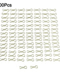 Heavy Duty Stainless Steel Fishing Sinker Eyes And Eyelets, 100 Count Screw Lead Loops With Swivel Clips For Carp Rigs and DIY Bait, set of 100 metal loops.