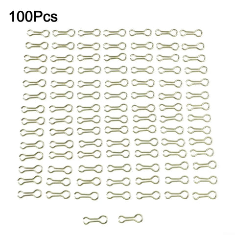 Heavy Duty Stainless Steel Fishing Sinker Eyes And Eyelets, 100 Count Screw Lead Loops With Swivel Clips For Carp Rigs and DIY Bait, set of 100 metal loops.