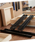 Bottom Mount Drawer Slides 2 Pack Full Extension Silent Rails For Dressers Cabinets And Kitchen Replacement Drawer Runners Heavy Duty Built To Glide Smoothly And Quietly black metal slides on wooden drawer parts