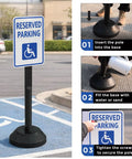 Workhorse 6 Pack Heavy Duty Sign Stands With Water Filled Base 41 Inch Adjustable Portable Sign Post Holders for reserved parking display
