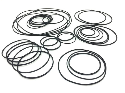 Rubber Drive Belt Set for DVD CD VCR and Cassette Players 56 Pcs Black Belts 40 to 120mm