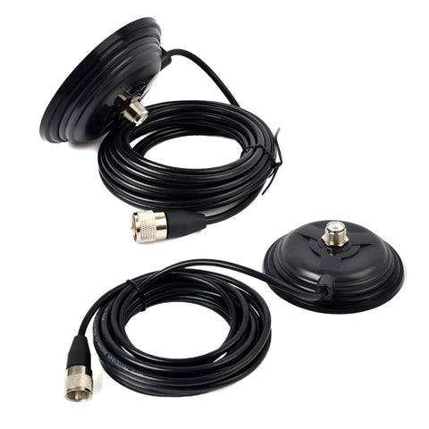 Magnetic Vehicle Antenna Mount With A 4.3 Inch Base And Heavy Duty Hold, SO-239 Style, 16.4 Ft RG58 Coax Cable, PL-259 Connector