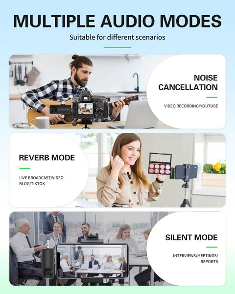Wireless Lavalier Microphone Kit For iPhone Android Camera And PC Quad Mic Setup For Group Recording Vlogs YouTube TikTok