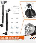 Two Piece Golf Cart Steering Tie Rod End And Shaft Kit For TXT Medalist Marathon 1994 2001 Fits Gas And Electric Carts installation diagram