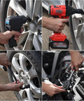 Using 21mm Deep 1/2 Inch Drive 6 Point Impact Socket For Easy Axle Nut Removal In CR-MO Steel with air wrench on car wheel