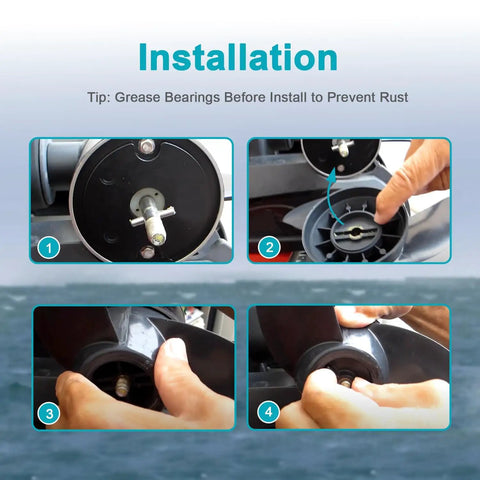 Step-by-step installation of 3 Blade Trolling Motor Propeller For Motorguide Machete III Compatible, 3.5 Hub Small Boat Shallow Water Replacement