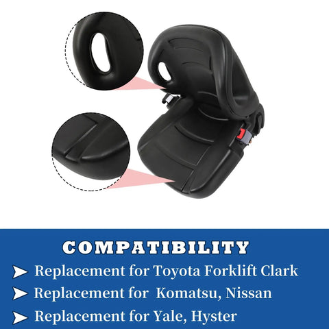 Universal Forklift Seat Heavy Duty Replacement Cushion For Toyota Nissan Komatsu Yale Hyster features detailed cushion design and adaptability.
