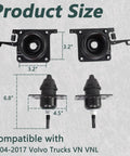 Upper And Lower Hood Latch Kit For Volvo VN VNL Trucks Direct Fit Hood Release Latch Set with dimensions for 2004-2018 models