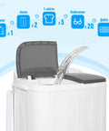 Built Tough 18Lbs Portable Twin Tub Washing Machine With Extended Hose And Dual Bucket Setup For Zero Sweat Laundry Chores Plus Lightning Fast Spin Drying Every Weekend with water filling