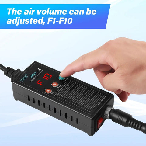 Hand adjusting control panel of Portable Hot Air Soldering Station For SMD Rework Digital Display Heat Gun With Adjustable 100 To 500 C